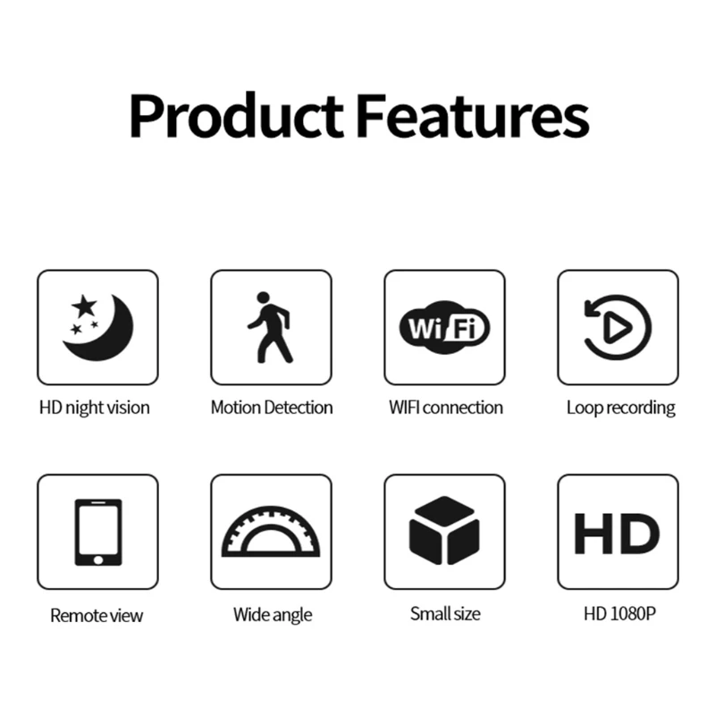 

W12 1080P Mini WiFi IP Camera Recorder Night Vision Sensor DVR Micro Camcorder R9CB