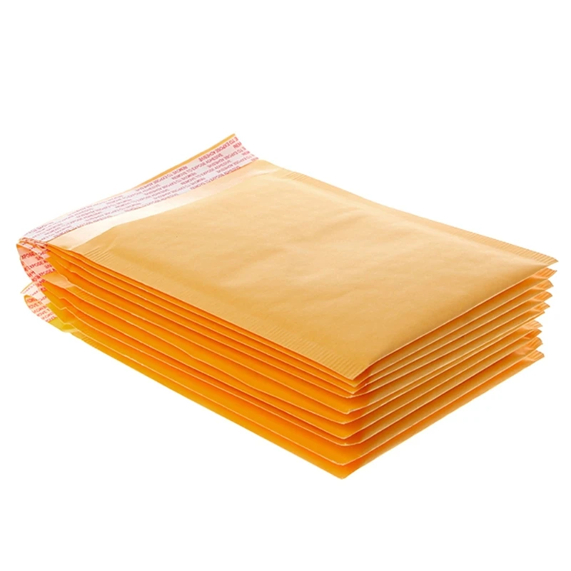 

10 Pcs Kraft Bubble Mailers Yellow Padded Mailing Bags Paper Shipping Envelopes