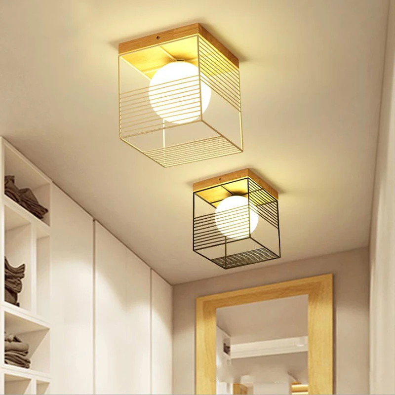 Lámparas de techo de estilo japonés, luces LED simples y modernas para balcón, pasillo, porche, decoración del hogar, escaleras