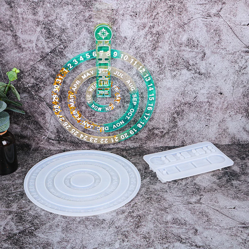 

Силиконовые формы «сделай сам», календарь на стену, вечный календарь, вращается для настраиваемого подвесного календаря, ремесла, домашний ...