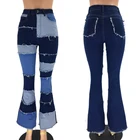 Женские джинсы в стиле пэчворк, пикантные облегающие брюки, повседневные брюки с высокой талией, обтягивающие бедра, популярная уличная одежда