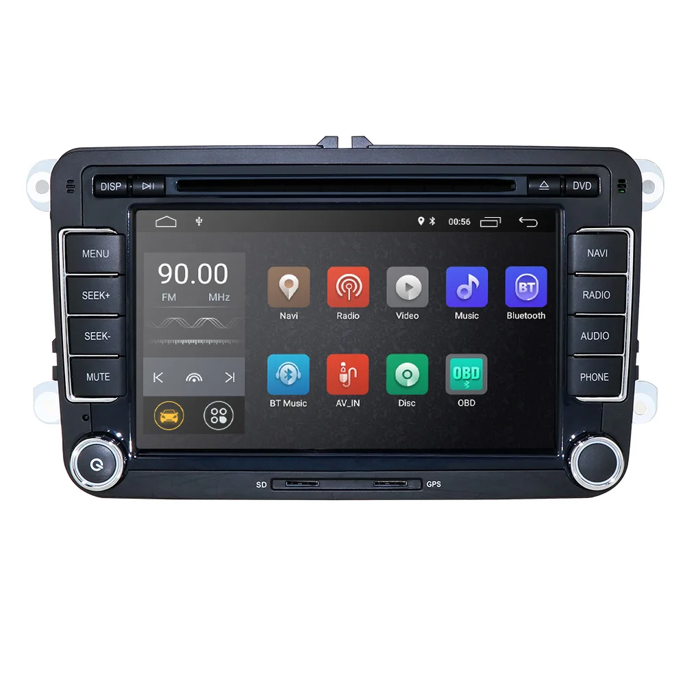 Четырехрядный Android 9,0 7 дюймов DVD gps радио плеер для Volkswagen Гольф 5 touran passat B6 B7 Lavida polo Tiguan; Skoda - Цвет: Head Unit