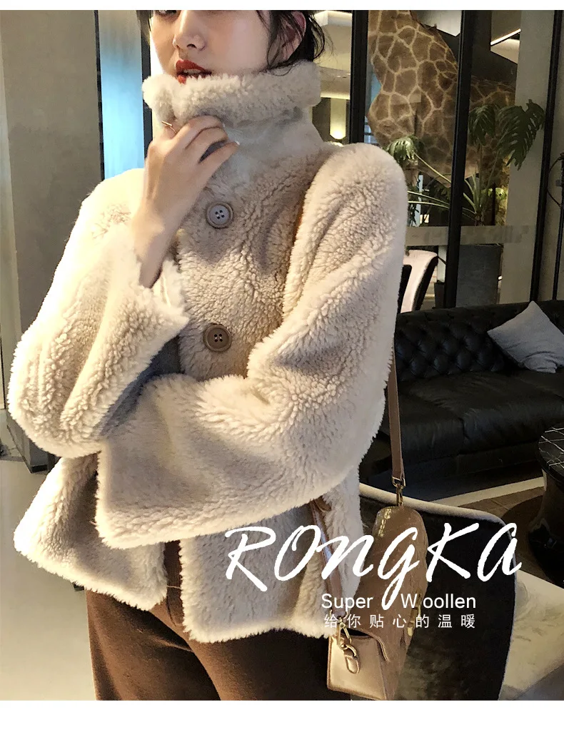 Real Fur Coat Women Sheep Shearing Winter Coat Women Clothes Korean Jacket Manteau Femme BL-1109 YY1065