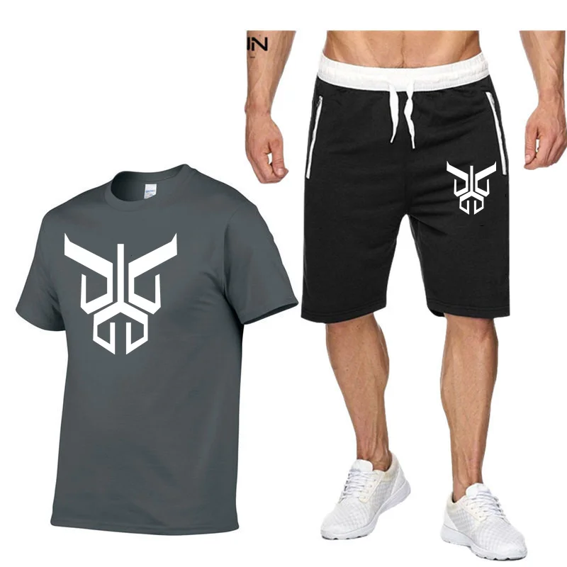 

2021 Brand Men's car Sweatshirt pants summer men's 3D printing cotton T-shirt + shorts casual suit sportswear men's clothing