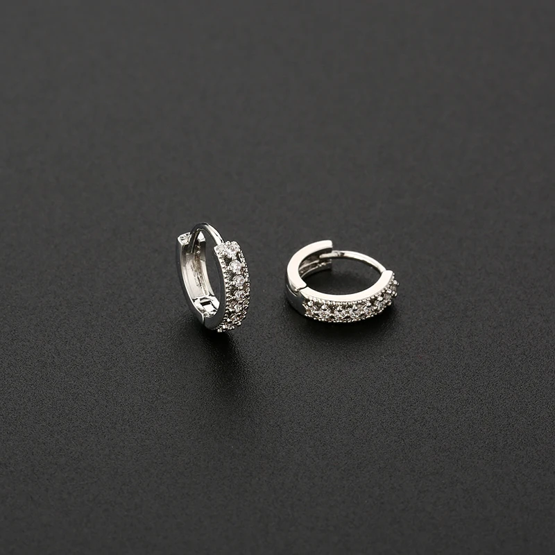 Богемные крошечные серьги-кольца с микро цирконием маленькие серьги-гвоздики