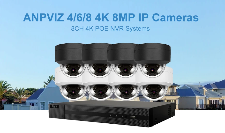 Hikvision 8CH 4 к NVR 4/6/8 шт. 5MP POE IP CCTV безопасности Камера Системы аудио записи IP Камера на открытом воздухе CCTV видео наблюдения NVR KIT