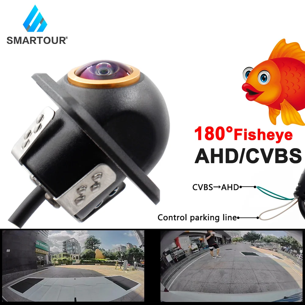 Универсальная автомобильная камера ночного видения CCD AHD/CVBS, парковочная камера заднего вида градусов, «рыбий глаз», водонепроницаемая, зад...