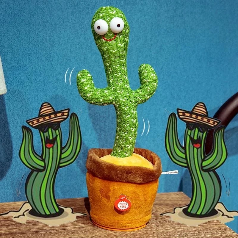 

Kawaii Plush Dancing Cactus Toy Electronic Shake Dance Song Light Recording Bluetooth Speaker Childhood Education Toy Home Decor