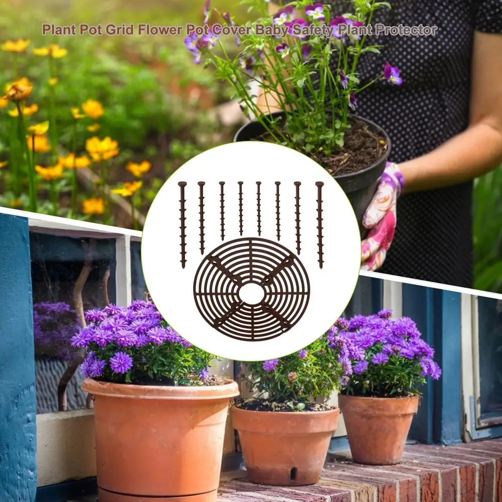 

Plant Pot Grid Flower Pot Cover Baby Safety Plant Protector Practical Tool For Preventing The Soil From Falling Out