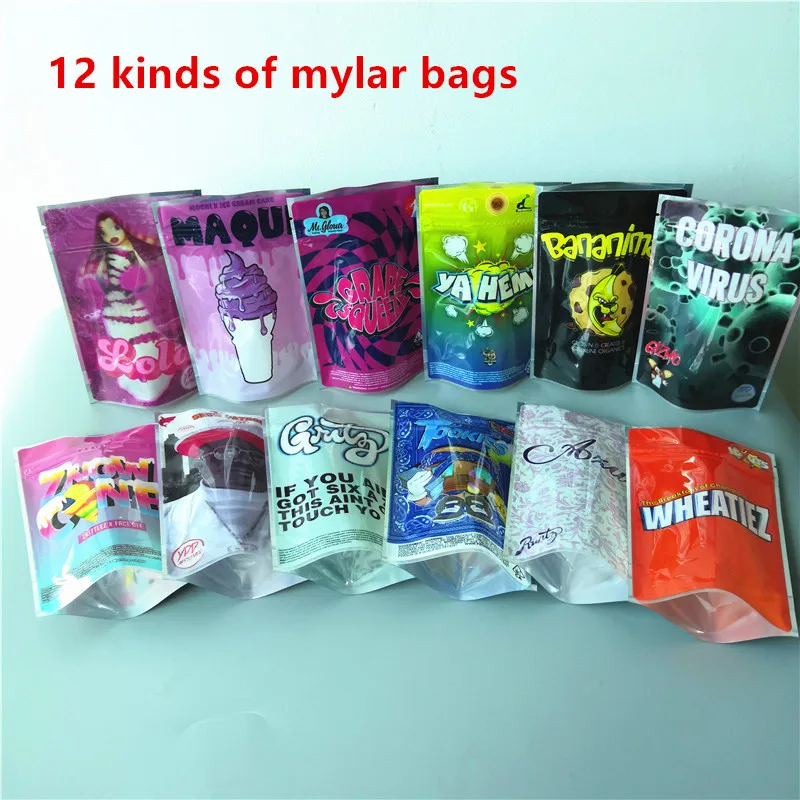 В наличии Resealable шутки вверх Запах стойкий майлар Ziplock стоьте мешок сорняков сумки