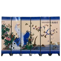 folding and double faced chinese movable screen painting decorative picture hundred birds pictures