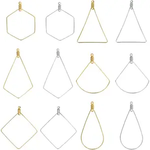 20 шт., нержавеющая сталь, Ушная проволока, кулон, серьги, крюк, обруч, рамка, коннектор, золото, геометрический, капля воды для самостоятельного изготовления ювелирных изделий