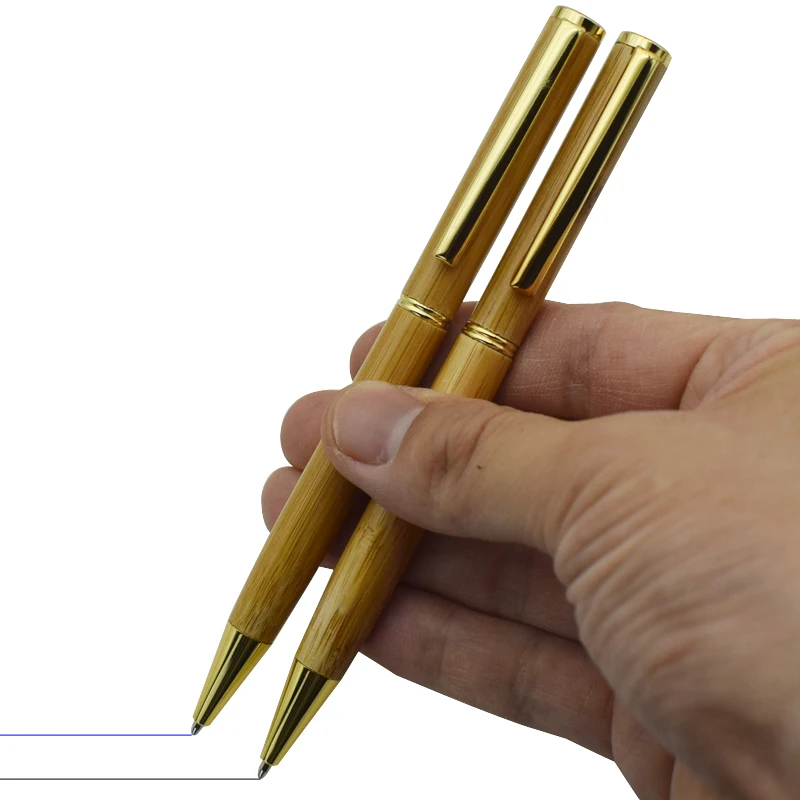 Бамбуковые солнечные очки ручной работы шариковая ручка черные голубые чернила