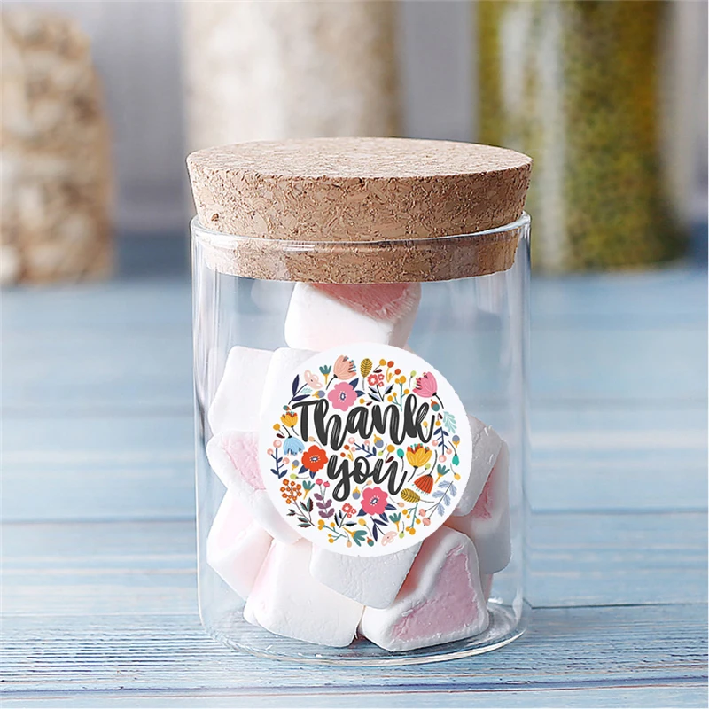 

500pcs/roll Customizable cute thank you sticker for notebook stationery label diary children decoration