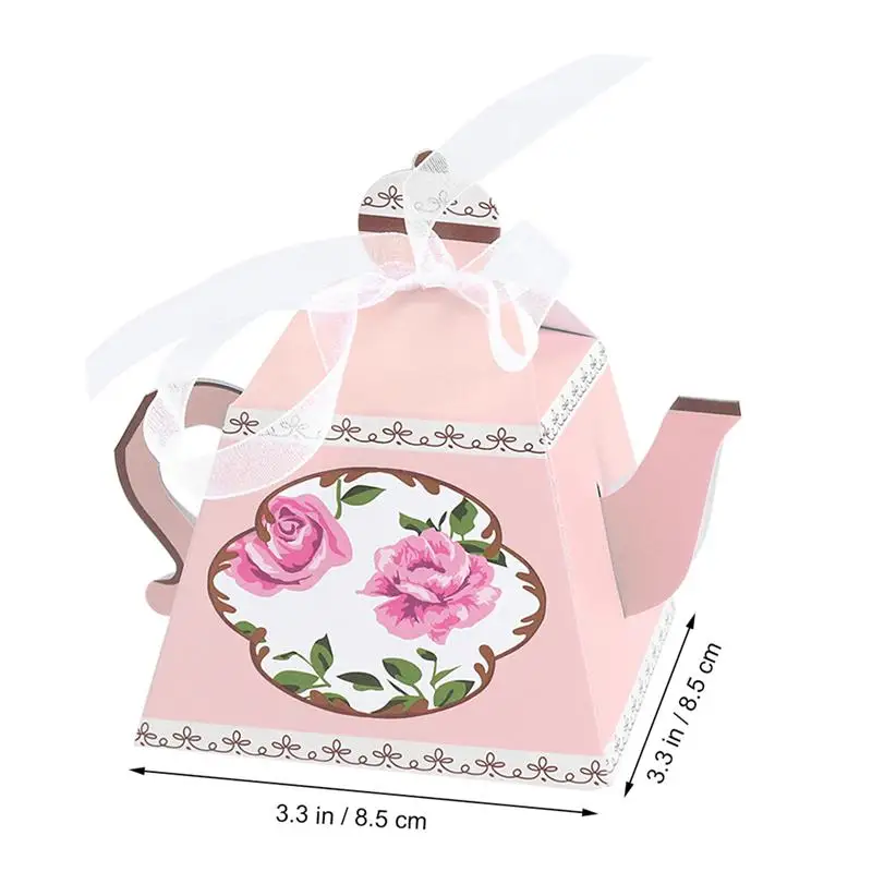 100pcs Royal Teapot 100 шт Вечерние подарочные пакеты бумажный с бантом коробка для конфет для свадебного украшения Крафт свадебные сувениры и подарочная коробка - Цвет: 100pcs Royal Teapot
