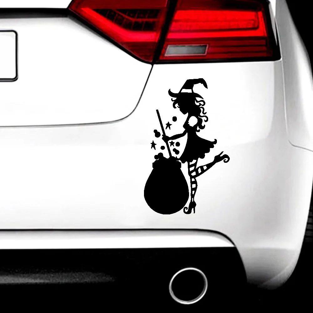 Красочные наклейки с ведьмой для автомобилей креативные виниловые на автомобиль