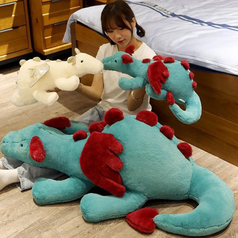 

Swag Green Evil Dragon Plush Toys Stuffed Pterodactyl Dinos Flying Wings White Dragons Plushies Dolls Birthday Gift For Boy