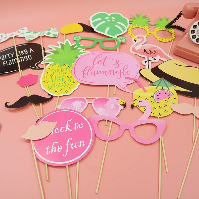 Розовый фламинго реквизит для Фотокабины забавный декор гавайской вечерние