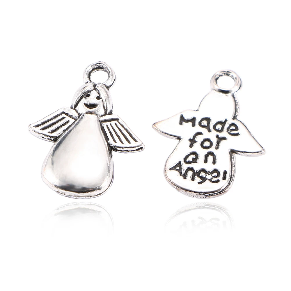 

50 шт. античный серебряный сплав цинка сделано для шармов ангелов подвески Diy Ювелирные изделия фурнитура Аксессуары Оптовая продажа