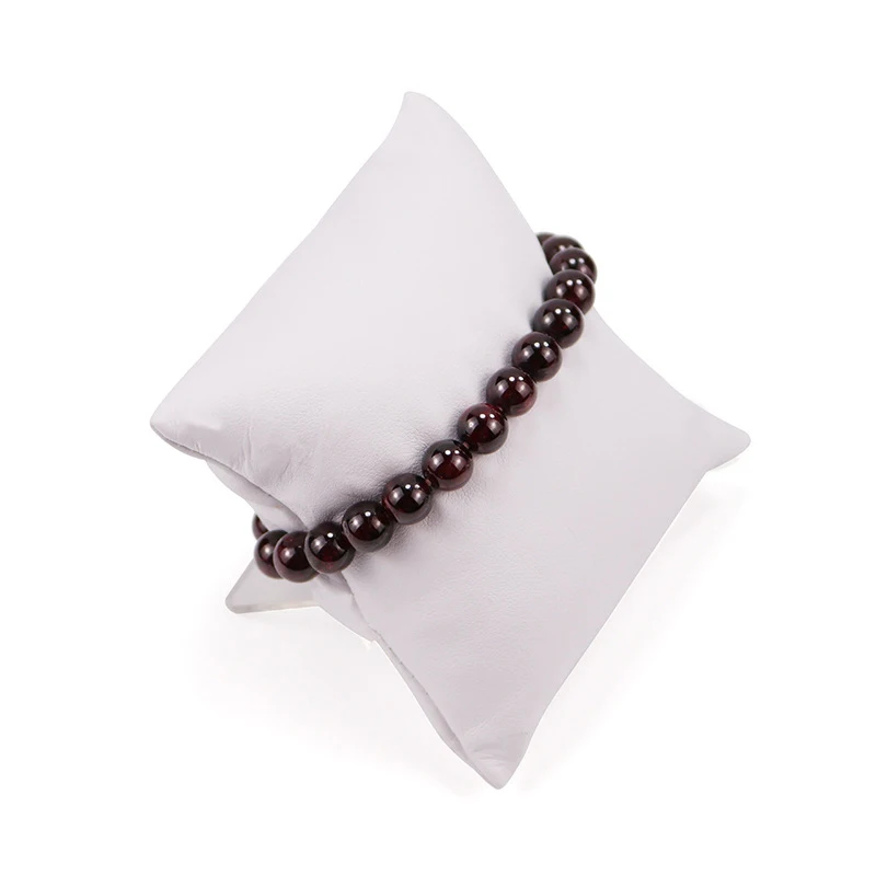 

Jewelry Bangle Watch Display Pillow Holder with Rack White PU Leatherette Anklet Necklace Bracelet Presentation Organizer Stand