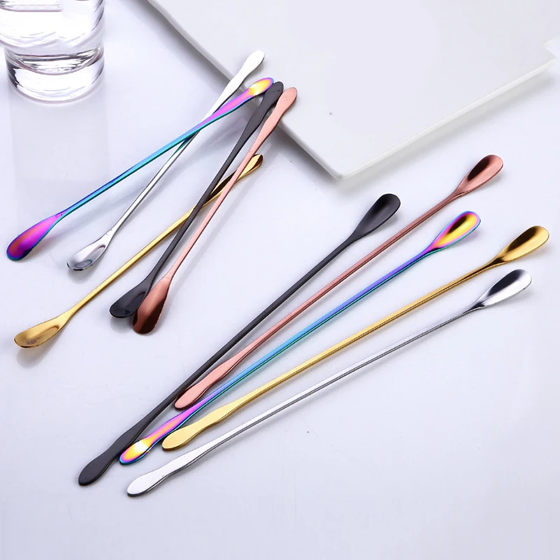 

Colorful Coffee Scoop Stainless Steel Coffee Spoon With Long Handle Dessert Tea Spoon Teaspoon Dinnerware Ice Cream Kitchen Tool