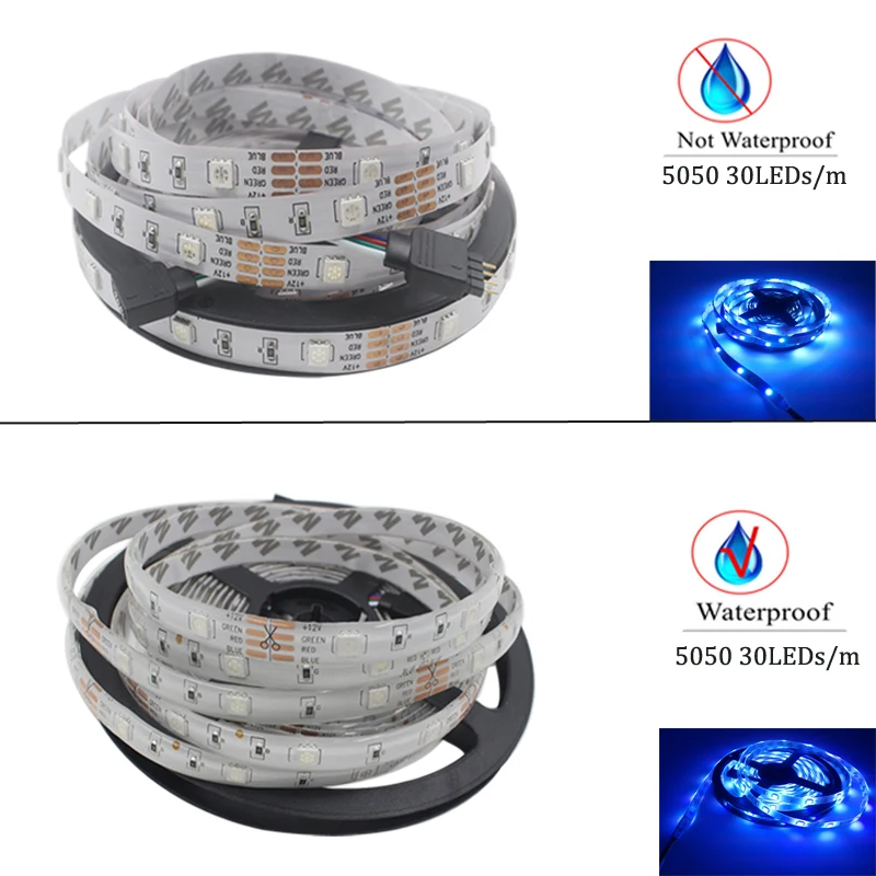 10 м RGB Светодиодные ленты 5 М 5050 SMD LED светильник гибкая лента Водонепроницаемый ИК
