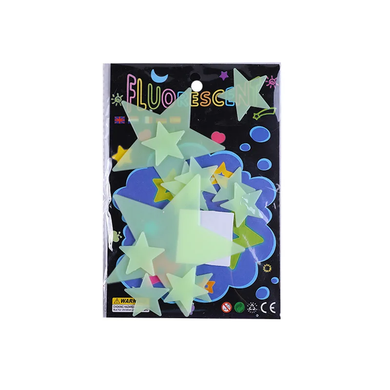

10 sets of 3D Star and Moon Energy Storage Fluorescent Glow In the dark Luminous on Wall talk for Kids Roomliving room decor