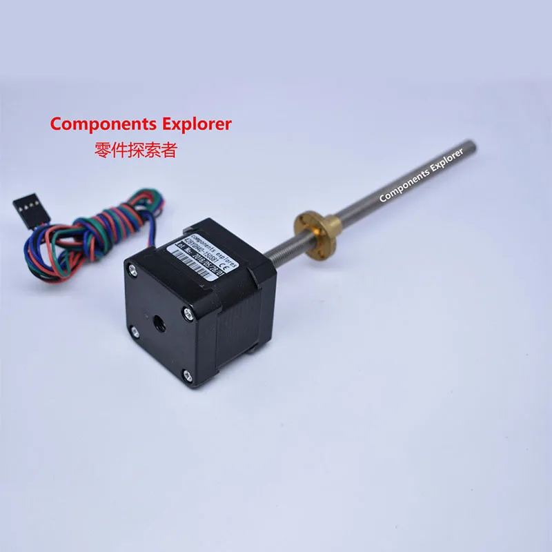 Шаговый винт Nema17 42BYGH40-150S81 T8x8 150 мм с медной гайкой 8 мм для лазерного и 3D принтера с ЧПУ CE ROSH ISO