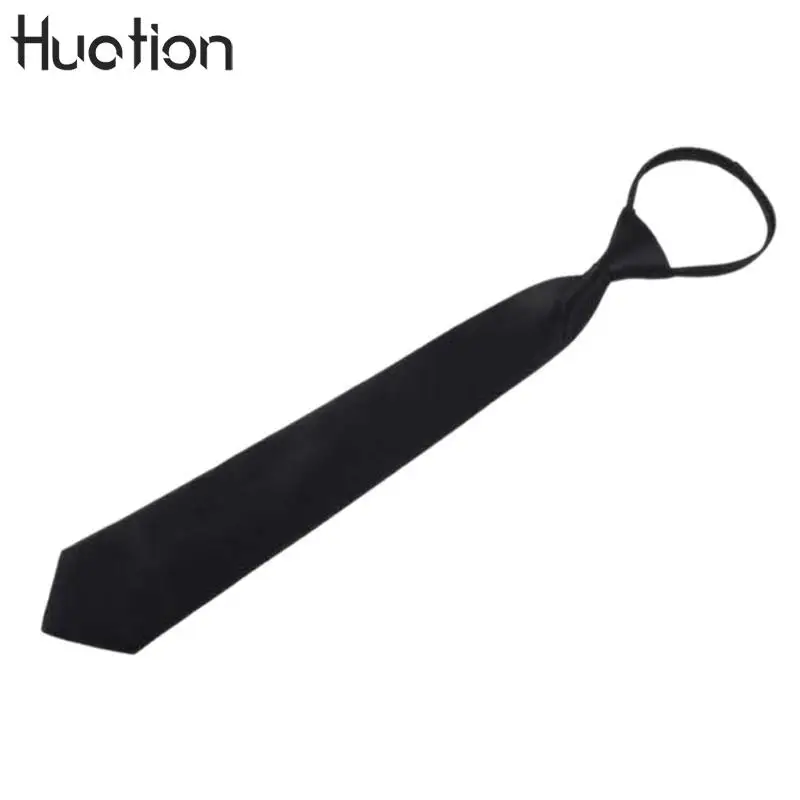 Мужской галстук на молнии повседневный черный матовый для джентльмена