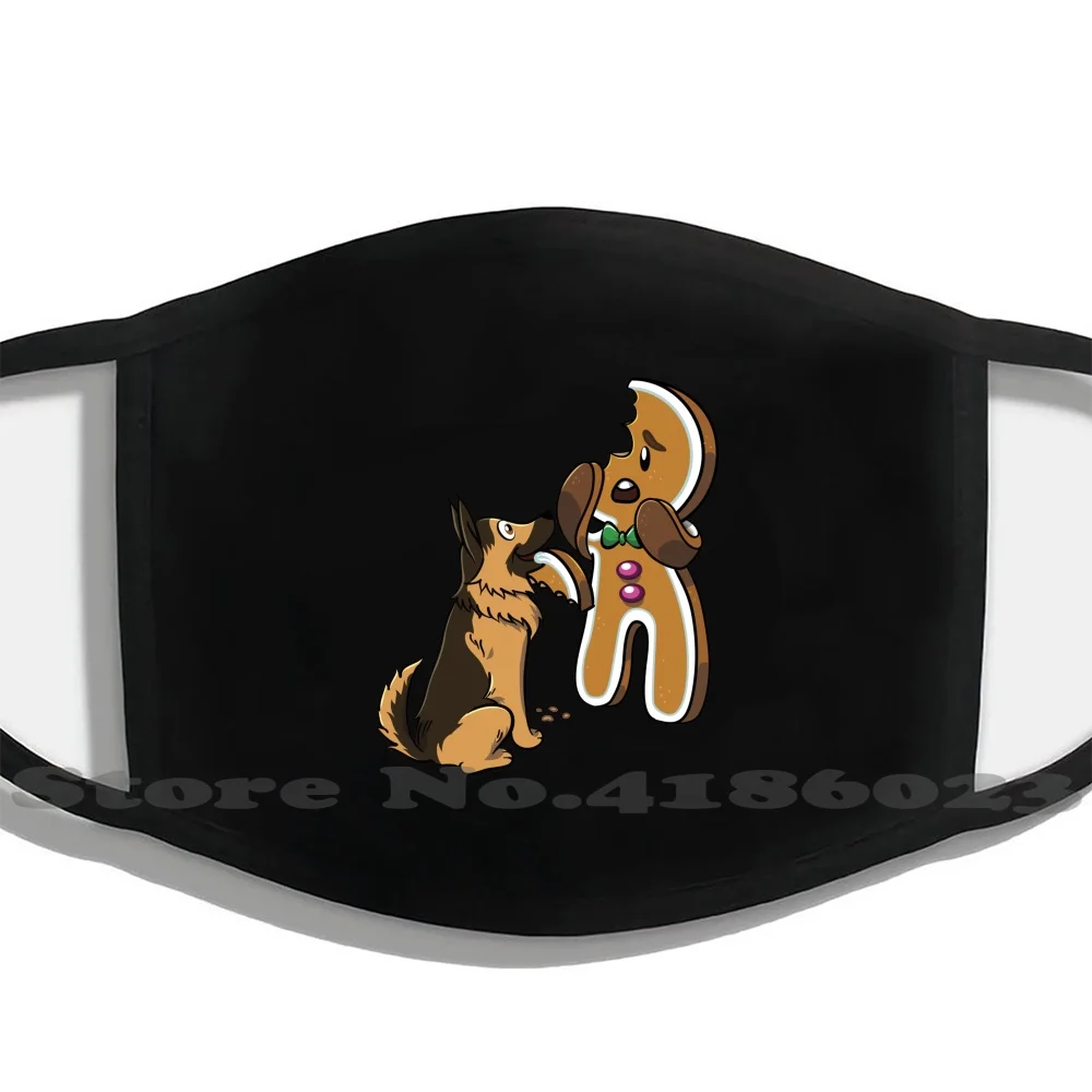 

Маска для лица для взрослых и детей, смешная немецкая овчарница, Пряничный человек, Рождество «сделай сам», маска для лица, щенки немецкой овчарки, щенков, любимых собак