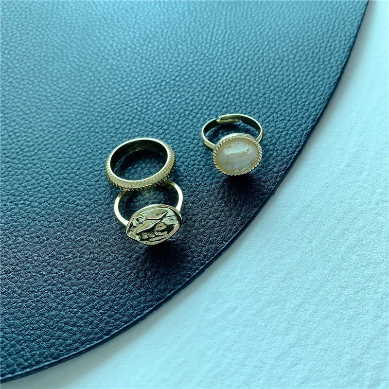 Женское Винтажное кольцо в стиле барокко золотистое круглое форме диска |