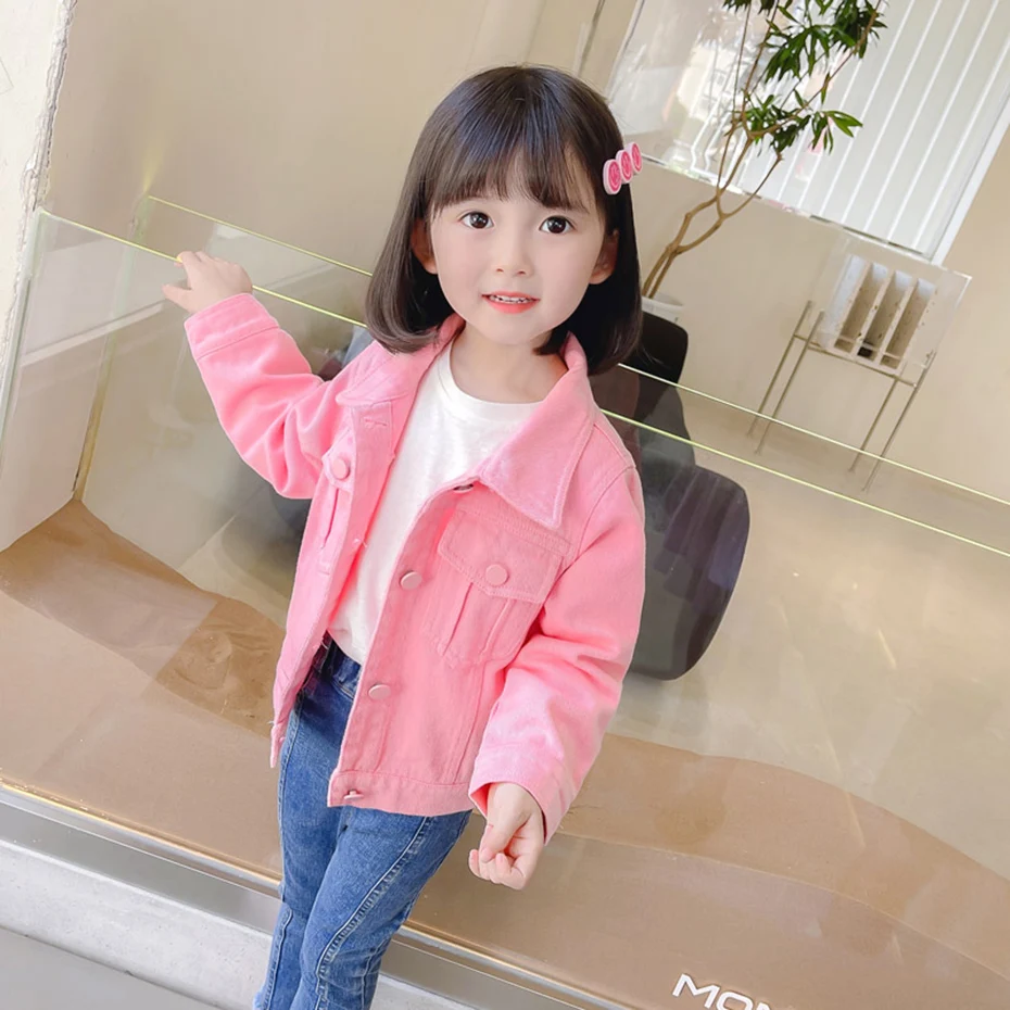 Куртка для девочек верхняя одежда однотонное пальто на весну и осень Детская
