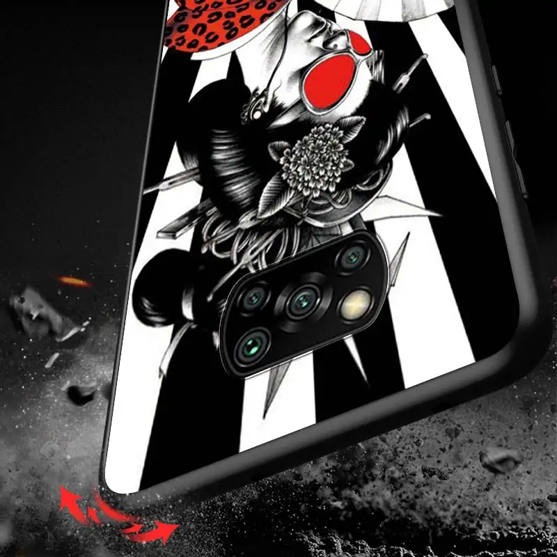 

Japanese Samurai for Xiaomi Redmi K30 K30S Mi 10T Lite Pro Poco X3 NFC X2 M3 M2 F2 Pro C3 F1 Soft Black Phone Case