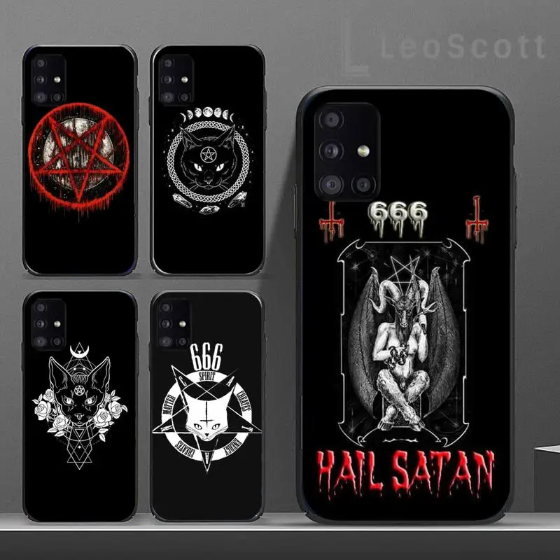 

Pentagram 666 Demonic Satanic Phone Cases For Samsung A40 A50 A51 A71 A20E A20S S8 S9 S10 S20 Plus note 20 ultra 4G 5G