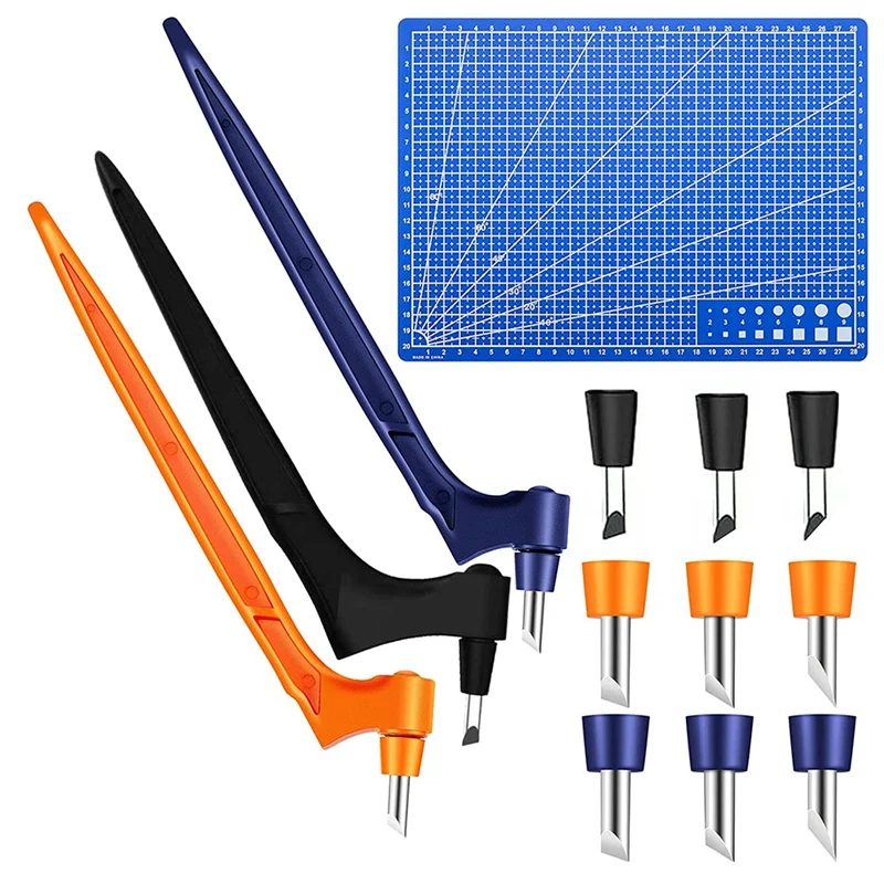 

Набор режущих инструментов с вращением на 360 градусов, специальные режущие инструменты с гироскопом, 9 шт., Сменное лезвие с вращением на 360 г...