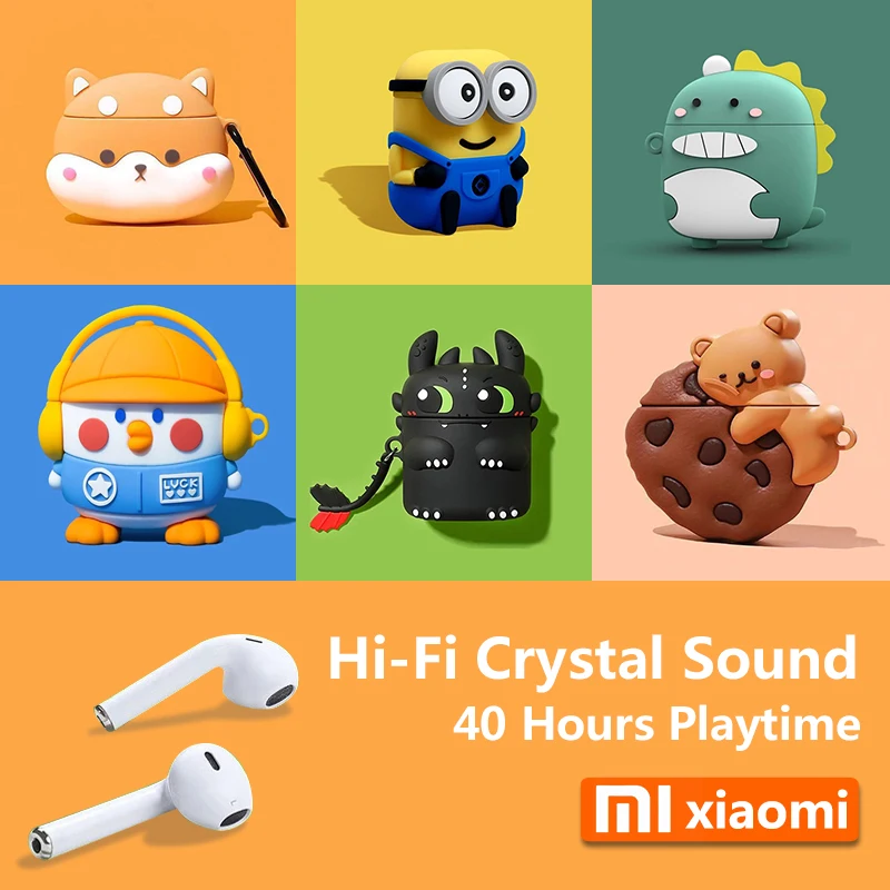 

Cartoon Wireless Earphone for Xiaomi Wireless Earbuds Bluetooth Compatible 11 10 9 K40 30 Redmi usb c Headphones with Microphone