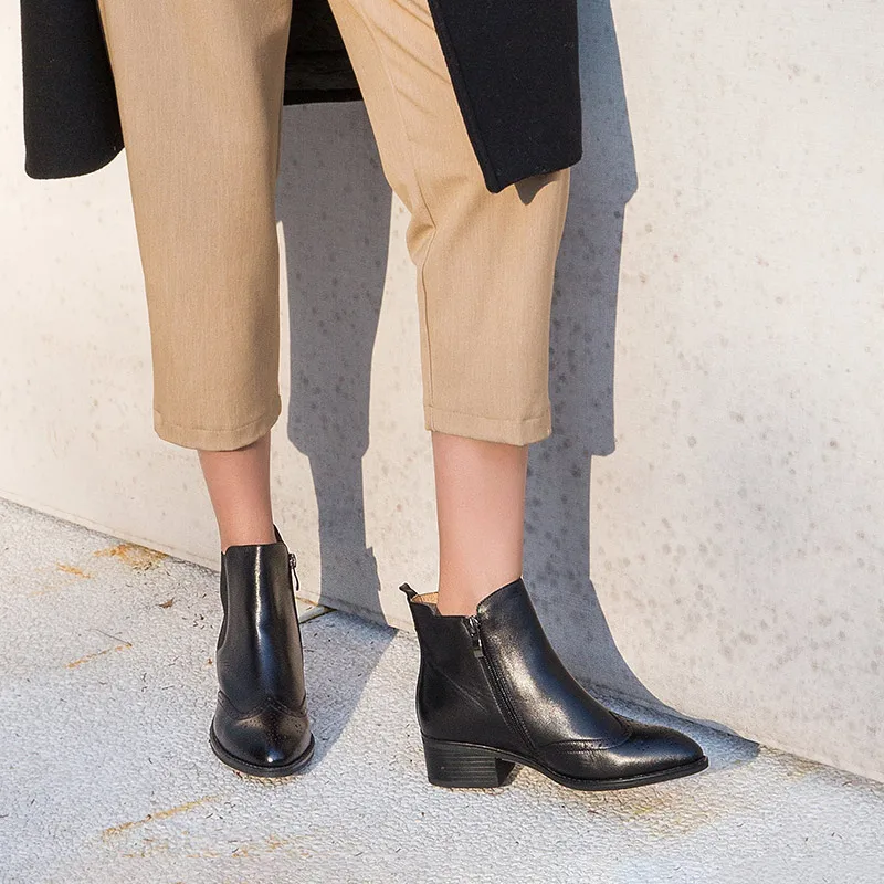 Ботинки женские демисезонные из телячьей кожи до щиколотки 03241|brogue boots|boots brandbrand