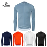 ykywbike new men cycling jacket jersey long sleeve cycling tops mtb road jackets bike jersey shirt zip pocket