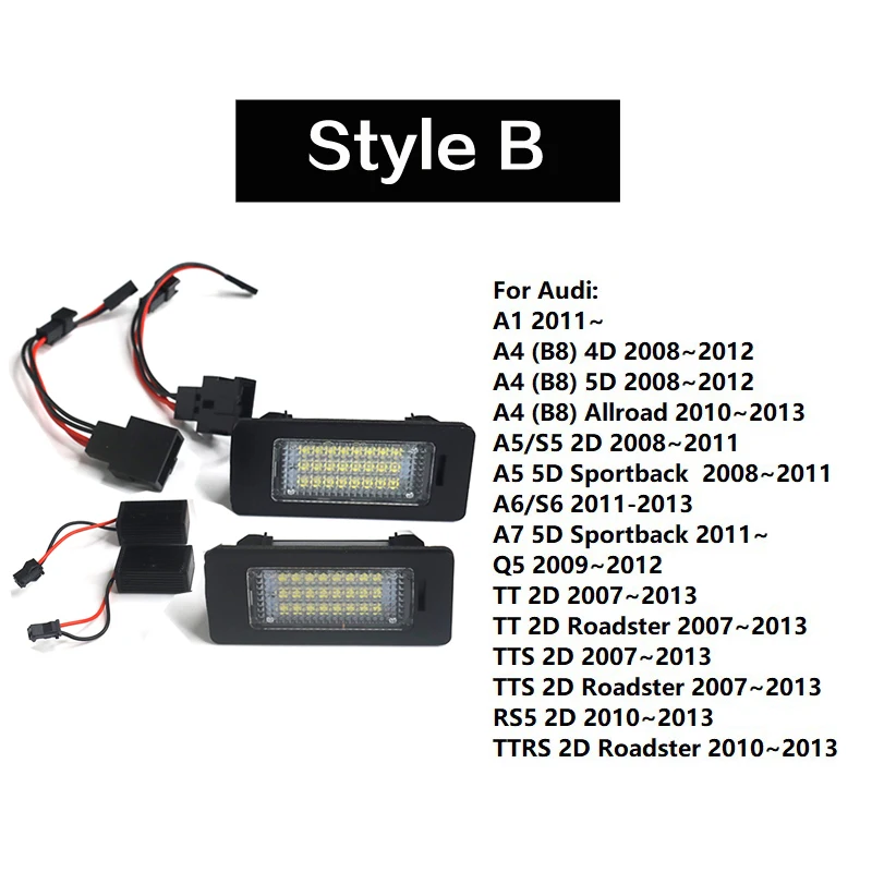 2x Audi светодиодная подсветка номерного знака Canbus лампа для A3 S3 кабриолета 2008-2009 A5 S5