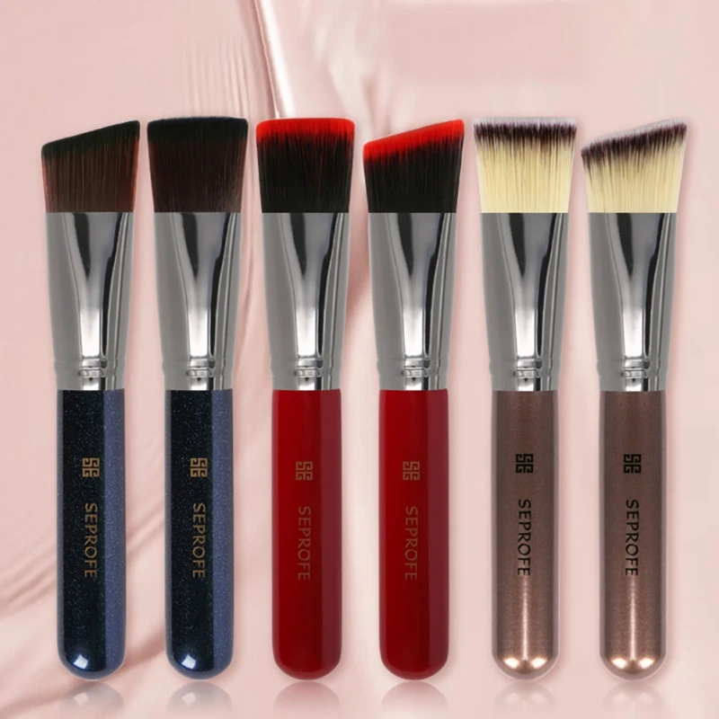 B 6 видов макияжа blique и с плоской головкой по дереву Кисть для нанесения основы под
