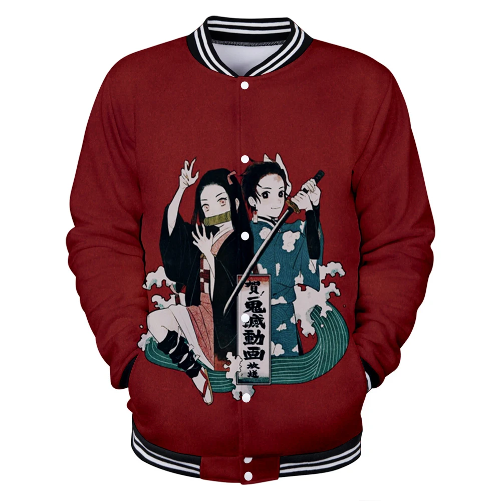 

3D Baseball Jacket Men Women Print Ghost Blade Sweatshirts Casual 3D Print Demon Slayer Baseball Jacket Autumn boys girls Jacket