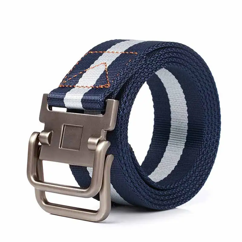 Модный мужской ремень в полоску металлические тактические ремни тканый с