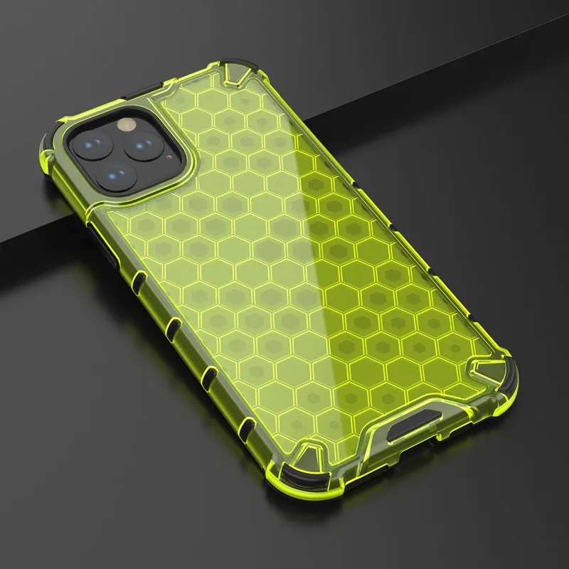 Clear Green Гибридный защитный чехол из ТПУ+ поликарбоната для iPhone XS Max XR XS X 7 8 6 6S Plus, прозрачный противоударный чехол с Сотами для iPhone 11 Pro Max 11 Pro - Цвет: Clear Green