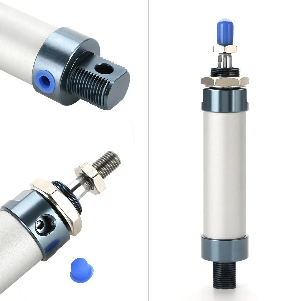 

Durable Pneumatic Air Cylinder 25mm Bore 50mm Stroke Length G1/8 Hole Aluminium Alloy Cylinder Easy To Instal Silver New