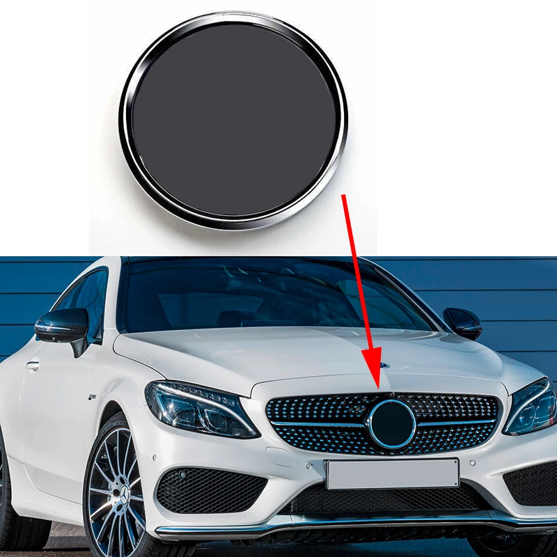 Лисидическое зеркало с логотипом спереди для Mercedes Benz значок на решетку W204 W205 W211