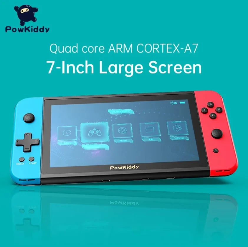 Игровая консоль POWKIDDY X2 7 дюймов IPS экран для PS1 ГБ FC 2500 3D Ретро-игр поддержка