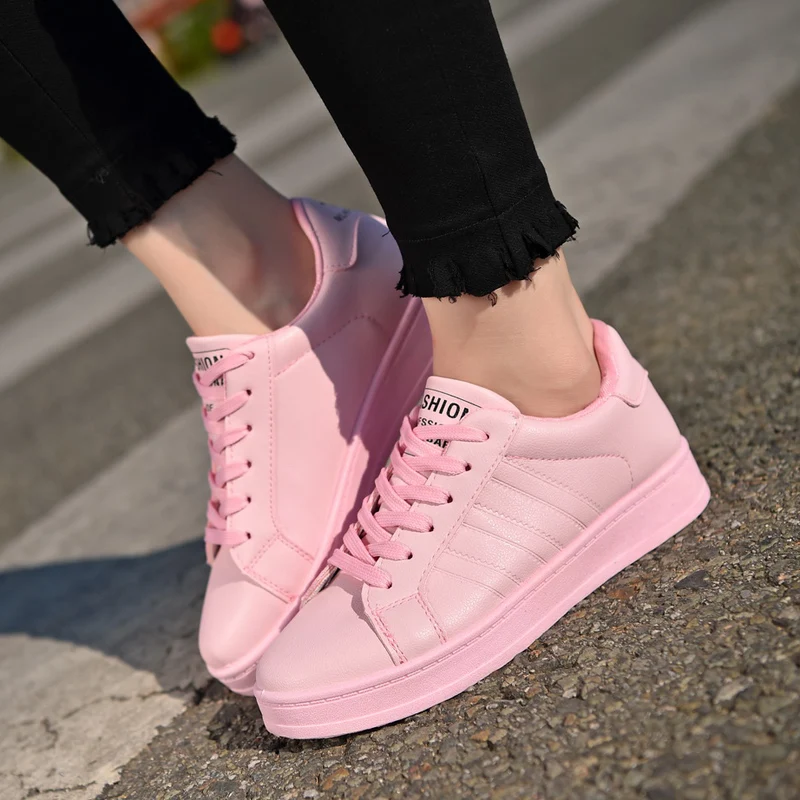 Tenis feminino теннисная обувь для женщин кожаные розовые белые черные спортивные кроссовки женские дышащие спортивные Прогулочные кроссовки на платформе