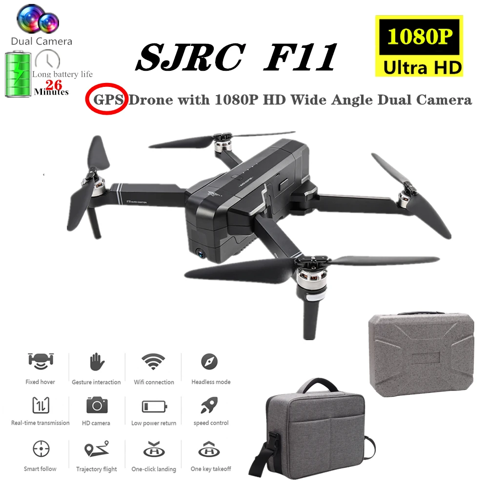 SJRC F11 GPS Дроны с камерой HD 1080P FPV управление жестами селфи складной бесщеточный