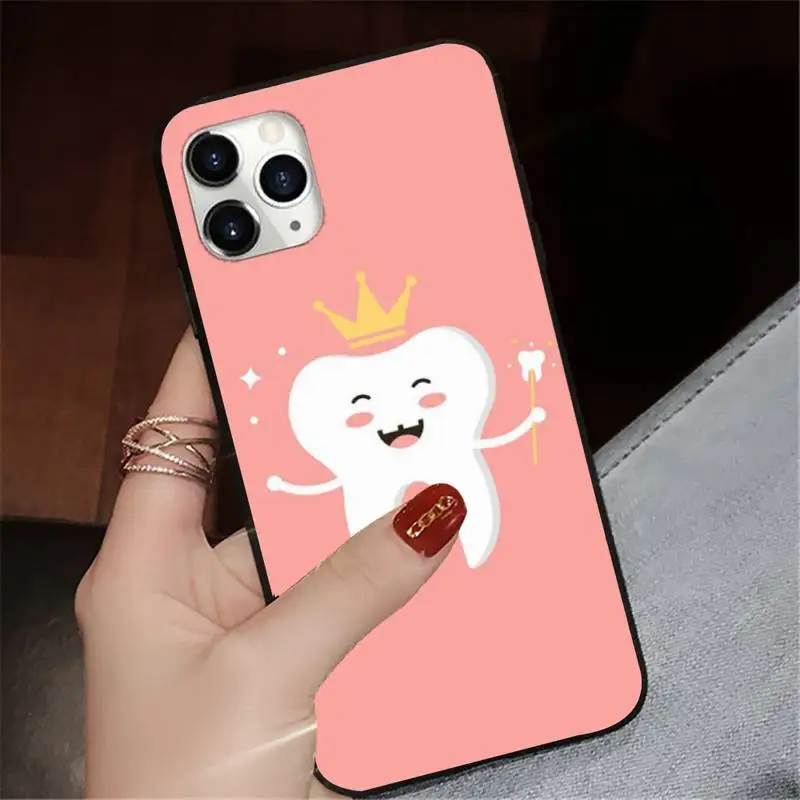

Cute Wisdom Teeth Tooth Phone Case for iPhone 7 8 11 12 Pro X XS Max XR Samsung A S 10 20 50 Plus pro funda