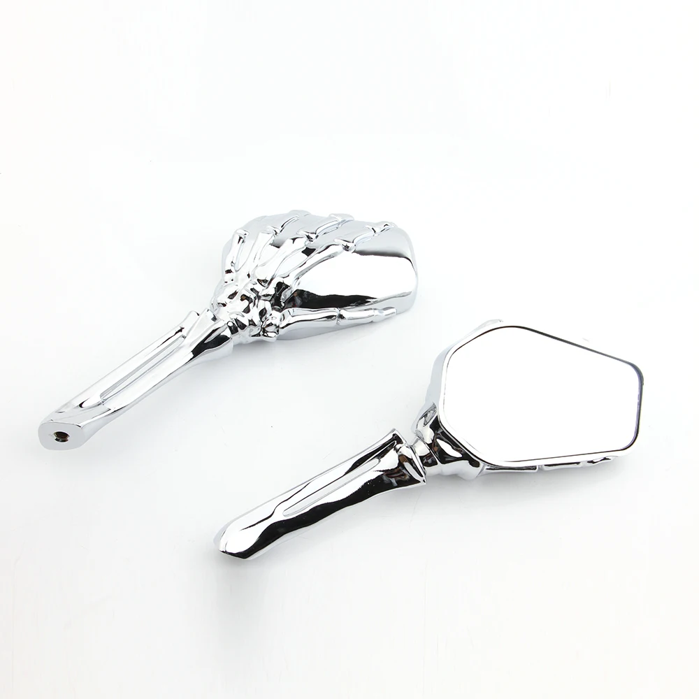 Универсальные мотоциклетные зеркала зеркало заднего вида с черепом и скелетом